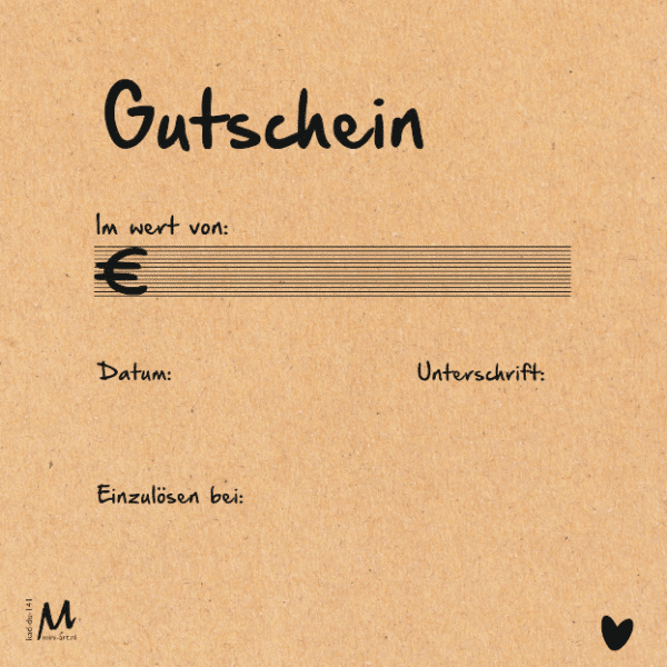 Geschenkgutschein Kraft – "Gutschein Für dich" – Herzchen – 25 Stück | 13x13 cm