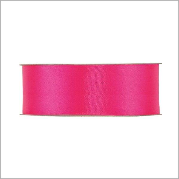 Satin double faced - neon pink - 25mm x 50 meter