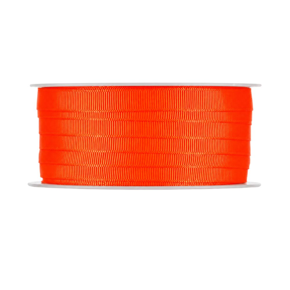 Rib lint - neon oranje - 10mm x 50 meter