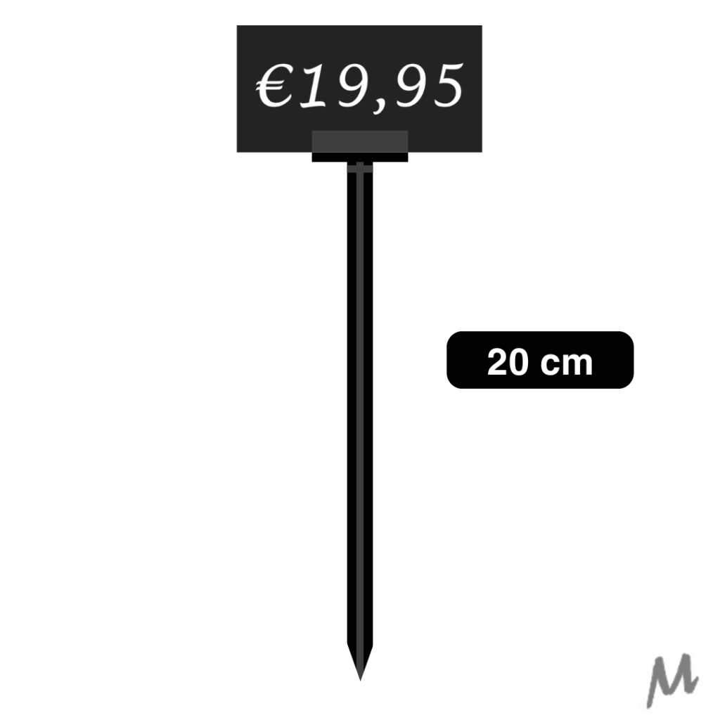 Prijspen - Zwart - 20cm - 25 stuks - Bloemensteker