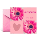 Kadobon – “Gutschein Für dich” – Gerbera – 25 Stuks | 13x13cm