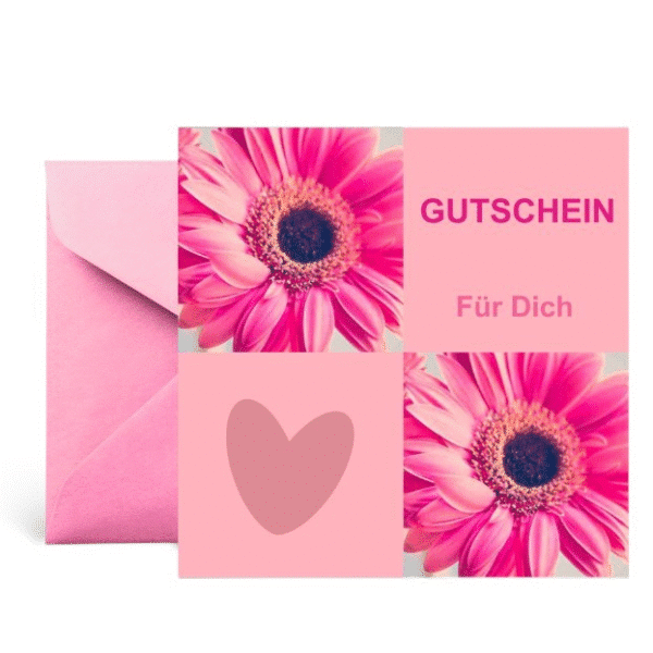 Kadobon – “Gutschein Für dich” – Gerbera – 25 Stuks | 13x13cm