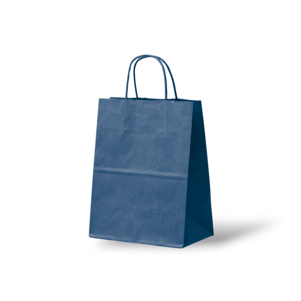 Papieren Tas (S) – Donkerblauw – 100 Stuks