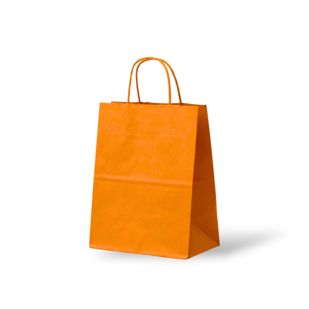 Papieren Tas (S) – Oranje – 100 Stuks