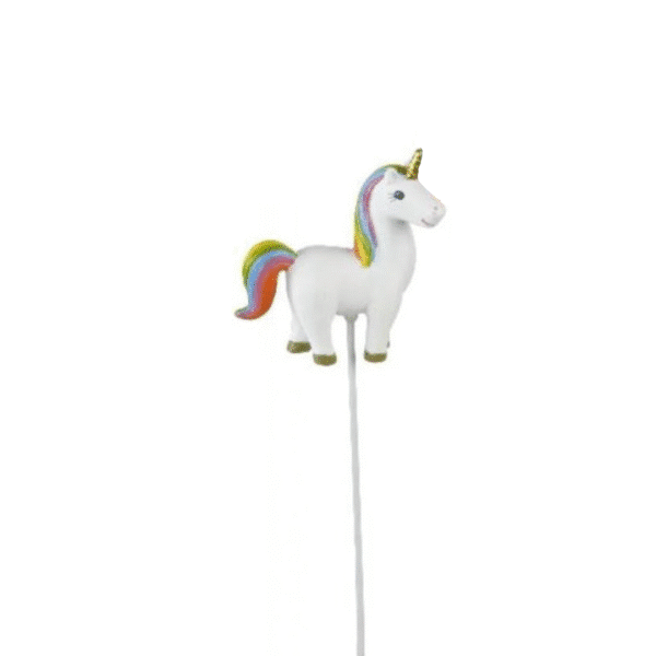 Steker Unicorn - 24 cm - Wit / Gekleurd - Decoratie Steker