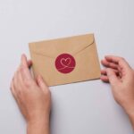 Etiketten – hartje bordeaux – 250 Stuks - Afbeelding 2