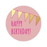 Labels - Happy Birthday! - Powder Pink - 250 Pieces