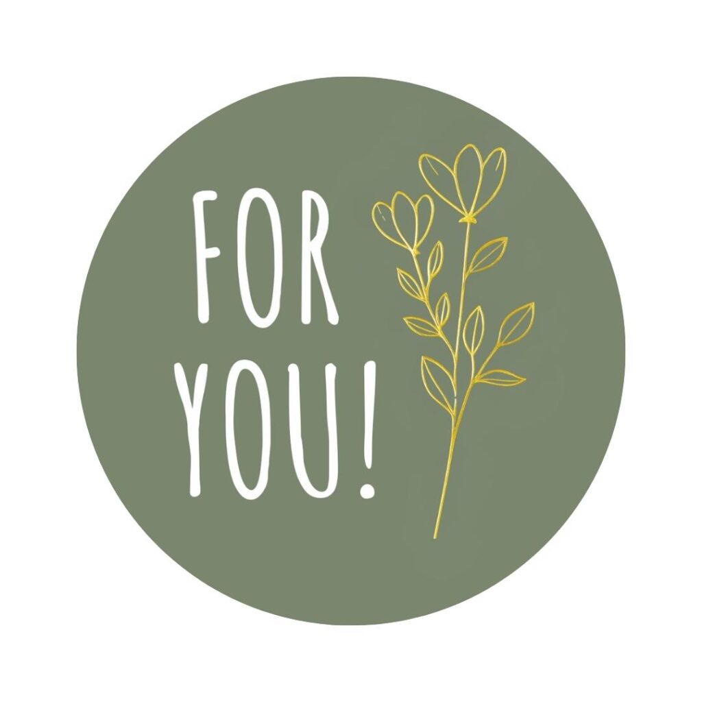 Etiketten – For You! - Olijf Groen – 250 Stuks