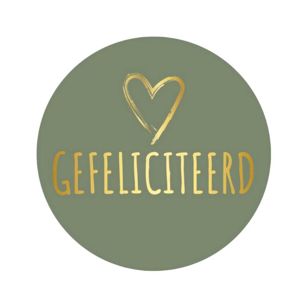 Etiketten – Gefeliciteerd - Olijf Groen – 250 Stuks