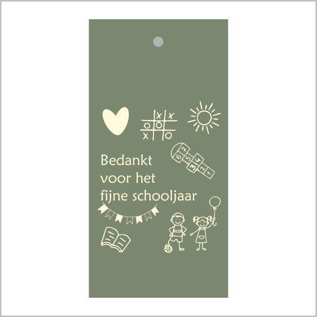 cadeau kaartjes – 20 stuks – Bedankt voor het fijne schooljaar