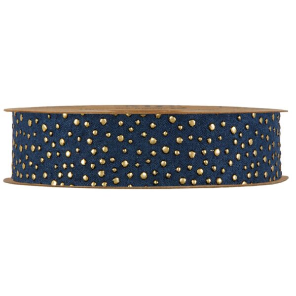 blauw velvet lint goud stippen