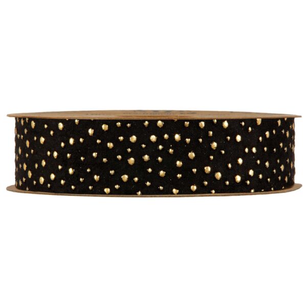 zwart lint goud stippen 25mm