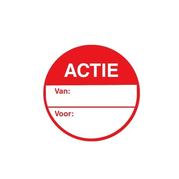 Etiketten Actie Van Voor