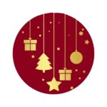 Etiketten – Weihnachten – Bordeaux – 250 Stück