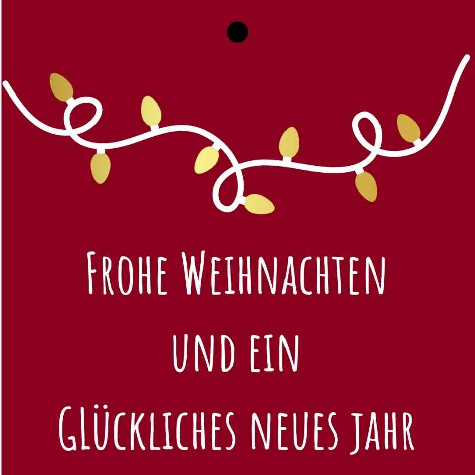 Cadeaukaartje - "Frohe weihnachten und ein glückliches neues jahr" – 20 Stuks