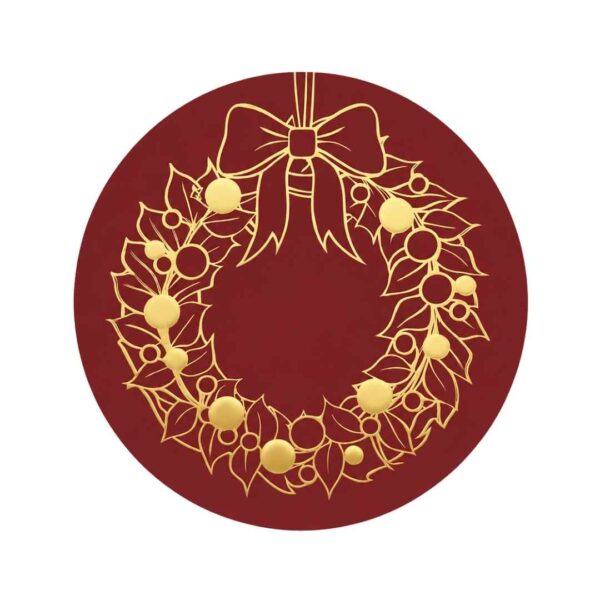 Etiketten – Weihnachtskranz – Bordeaux – 250 Stück