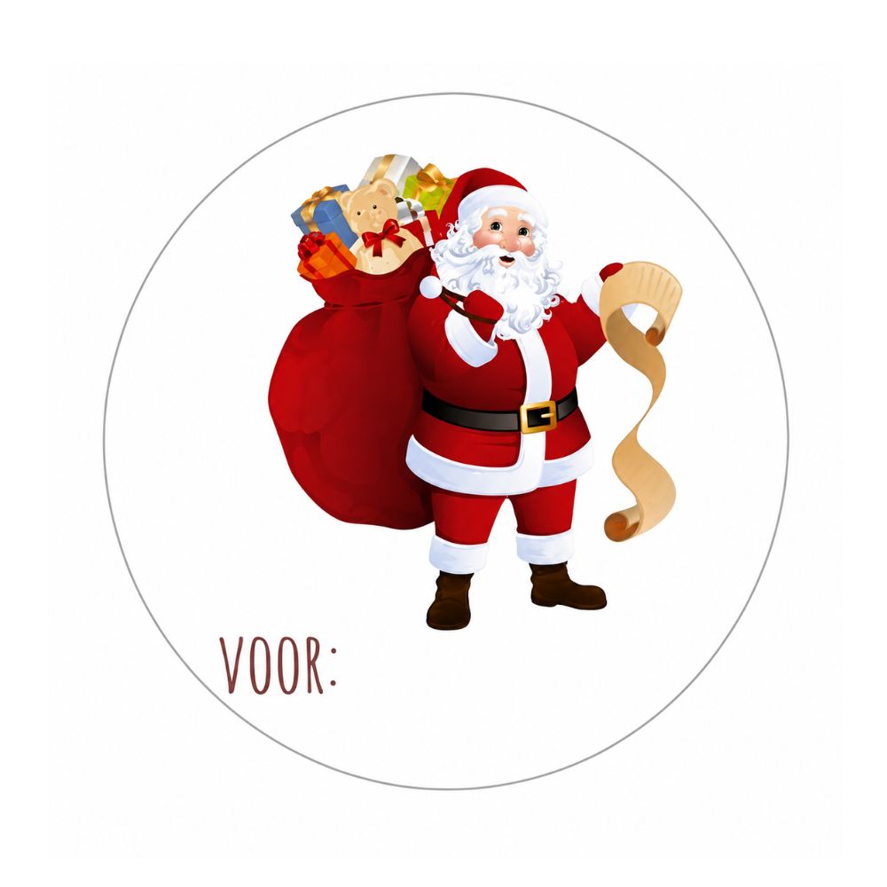 Etiketten – Für: Weihnachtsmann – Weiß / Rot – 250 Stücke