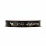 Satinband - Frohe Weihnachten - Schwarz