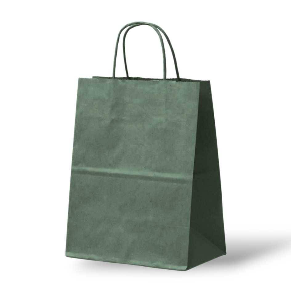 Papieren Tas (L) - Leger Groen - 50 Stuks