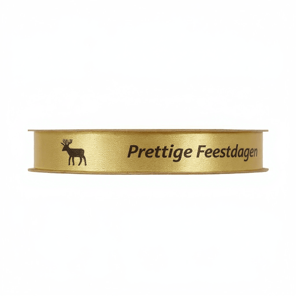 Satijnlint – Prettige Feestdagen – Goud