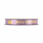 Satin ribbon - Merry Christmas - Lilac