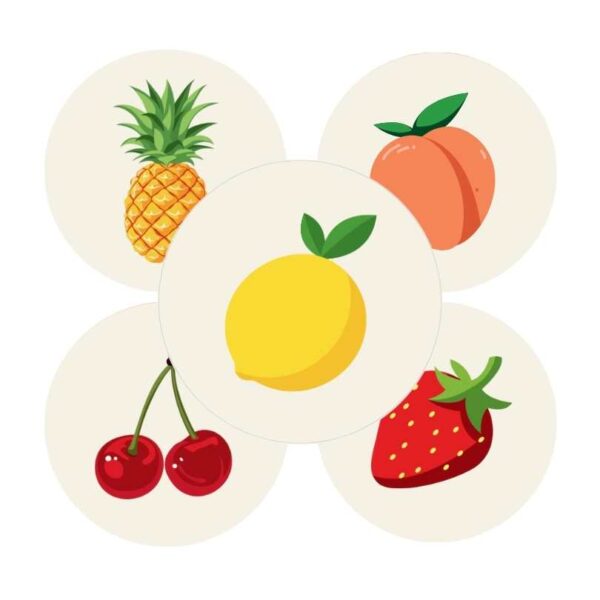 Etiketten - Fruity - Mix - 250 Stuks