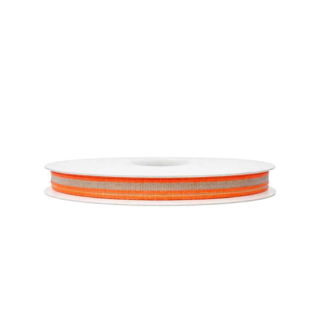Katoen lint - Strepen - Oranje