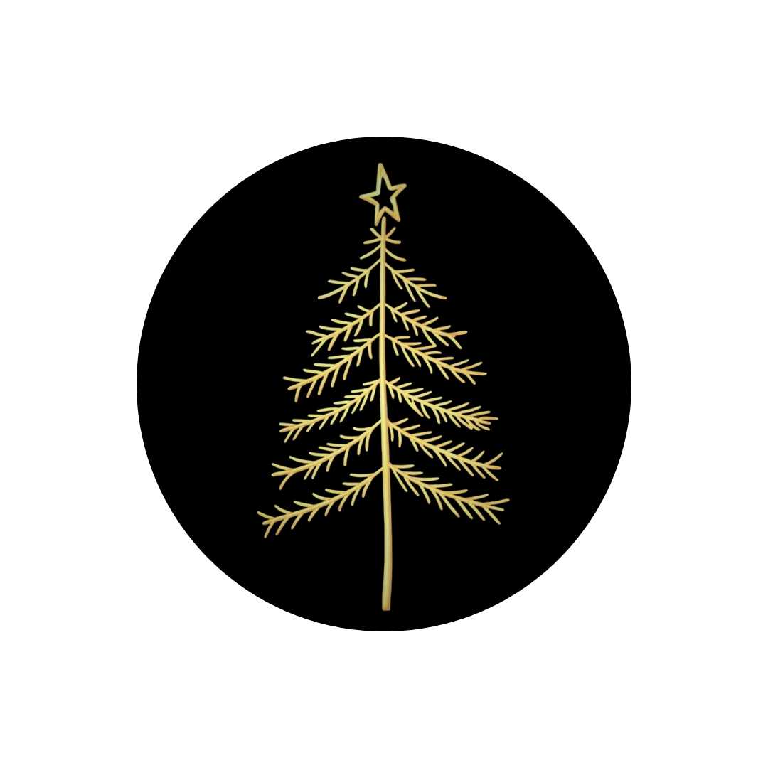 Etiketten – Weihnachtsbaum – Schwarz – 250 Stücke