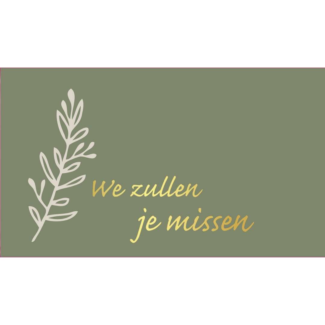 Rouwkaart - "We zullen je missen" - 20 Stuks