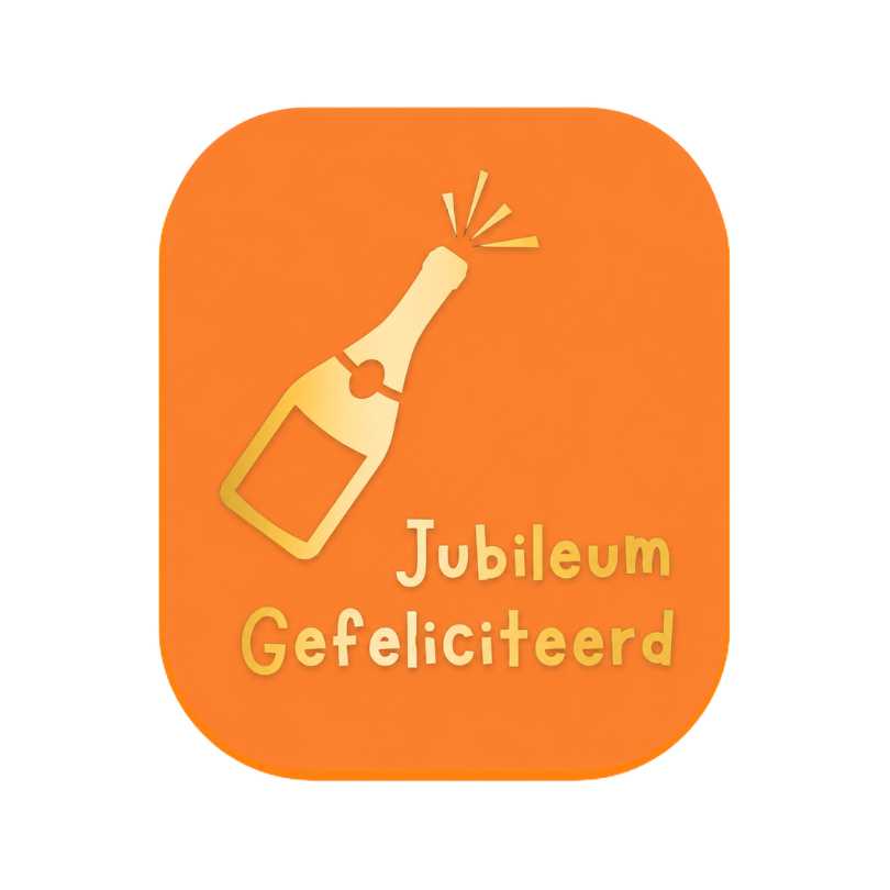Etiketten – Jubileum Gefeliciteerd - Oranje – 250 Stuks