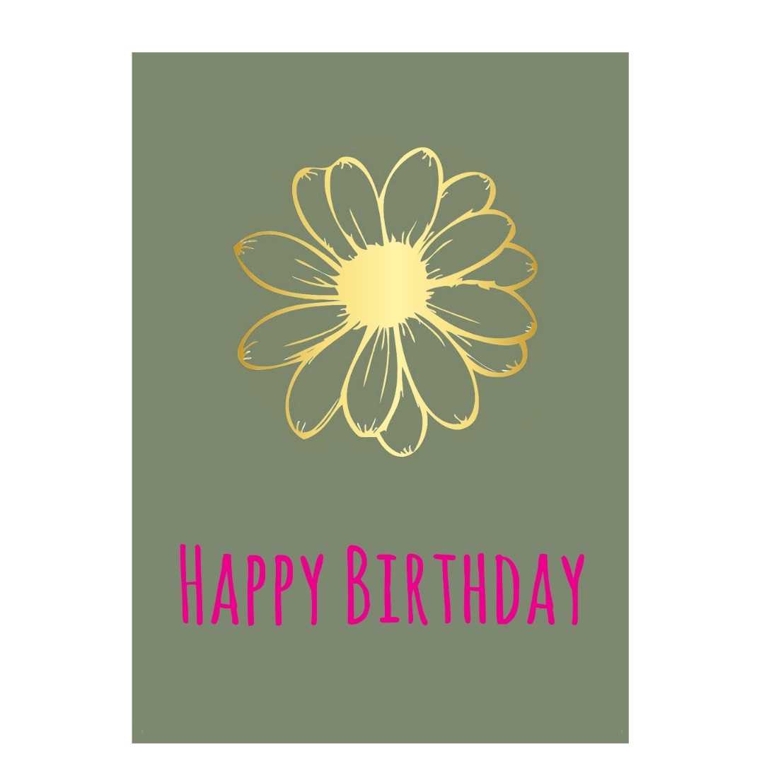 Wenskaart – “Happy Birthday” – 6 Stuks (incl. Envelop)