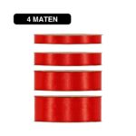 Satijn Lint Fel Rood - 50m - / Double Satin Classic - Afbeelding 2