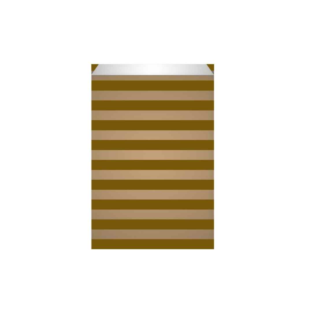 cadeauzakjes Mini-art (3) Cadeauzakjes (S) - Streep - Bruin - 7x12 cm - 250 stuks - Afbeelding 1