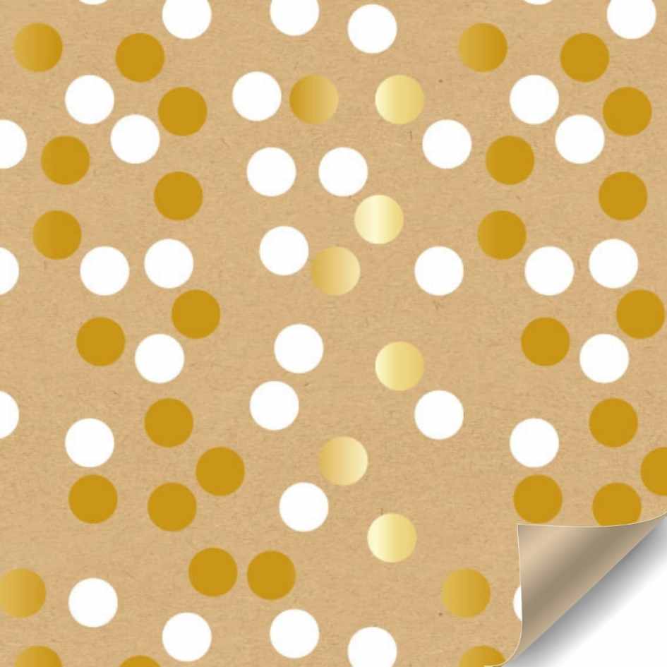 papierrol (1) Papierrol – Metallic Stippen – 70 cm x 50 meter - Afbeelding 1