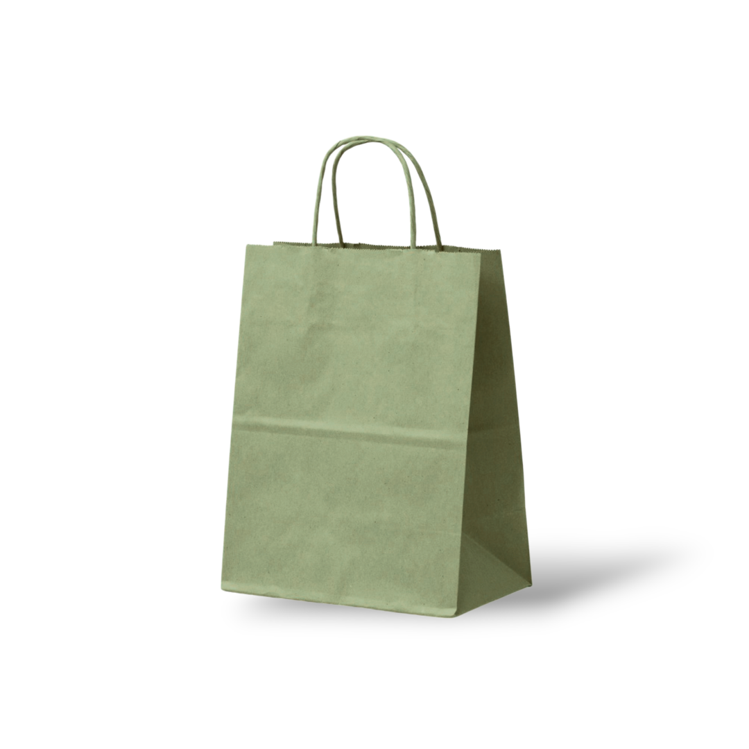 Papieren tas Olijf groen