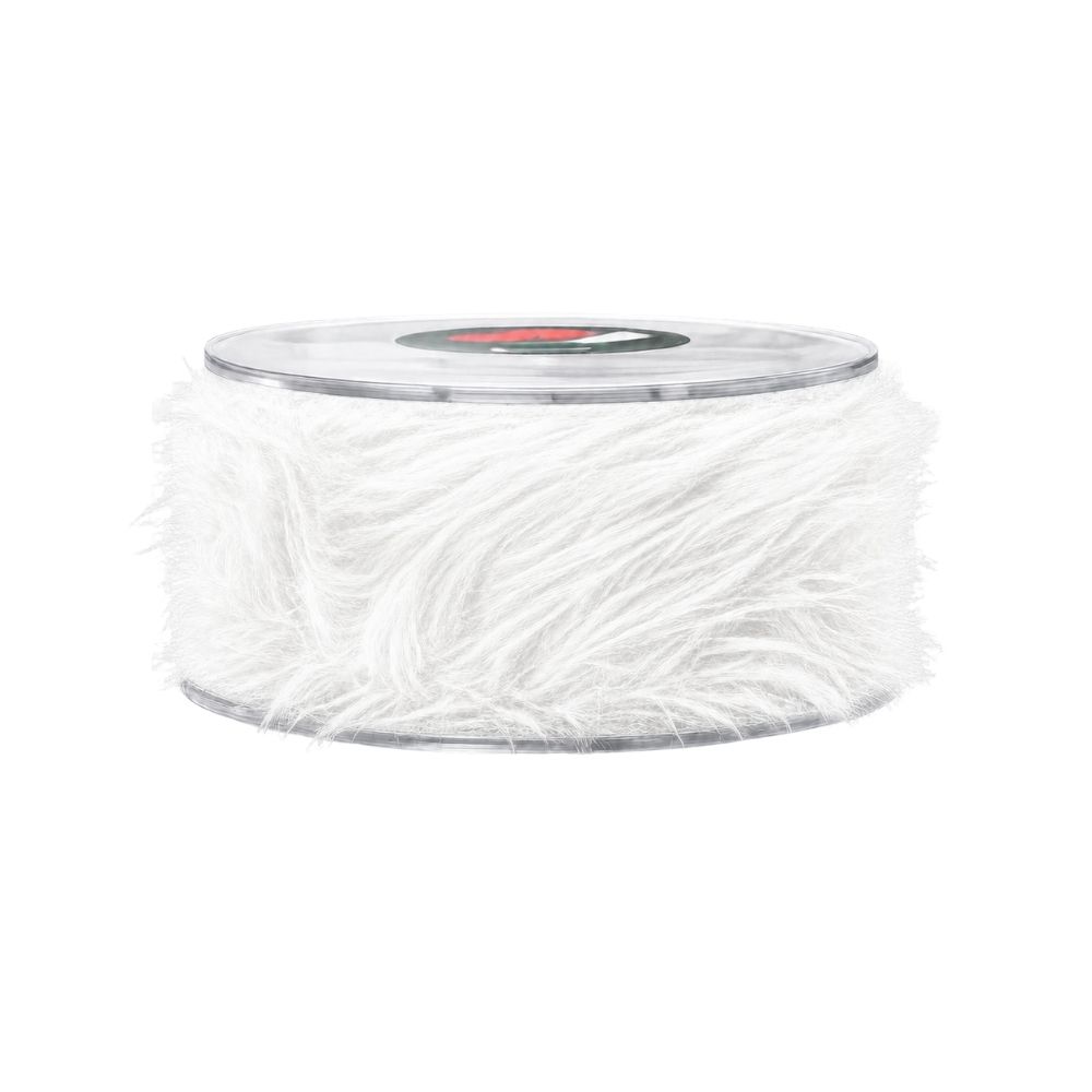 Fur Decoratielint – Witte Vachtstructuur – 67 mm x 4,5 meter