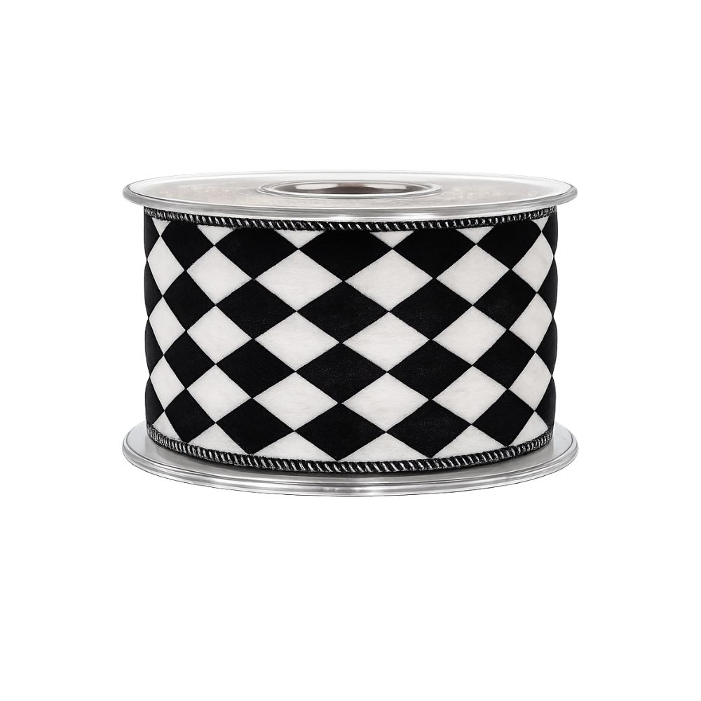 Velvet Lint – Diagonale Ruit Print – 67 mm x 9 meter