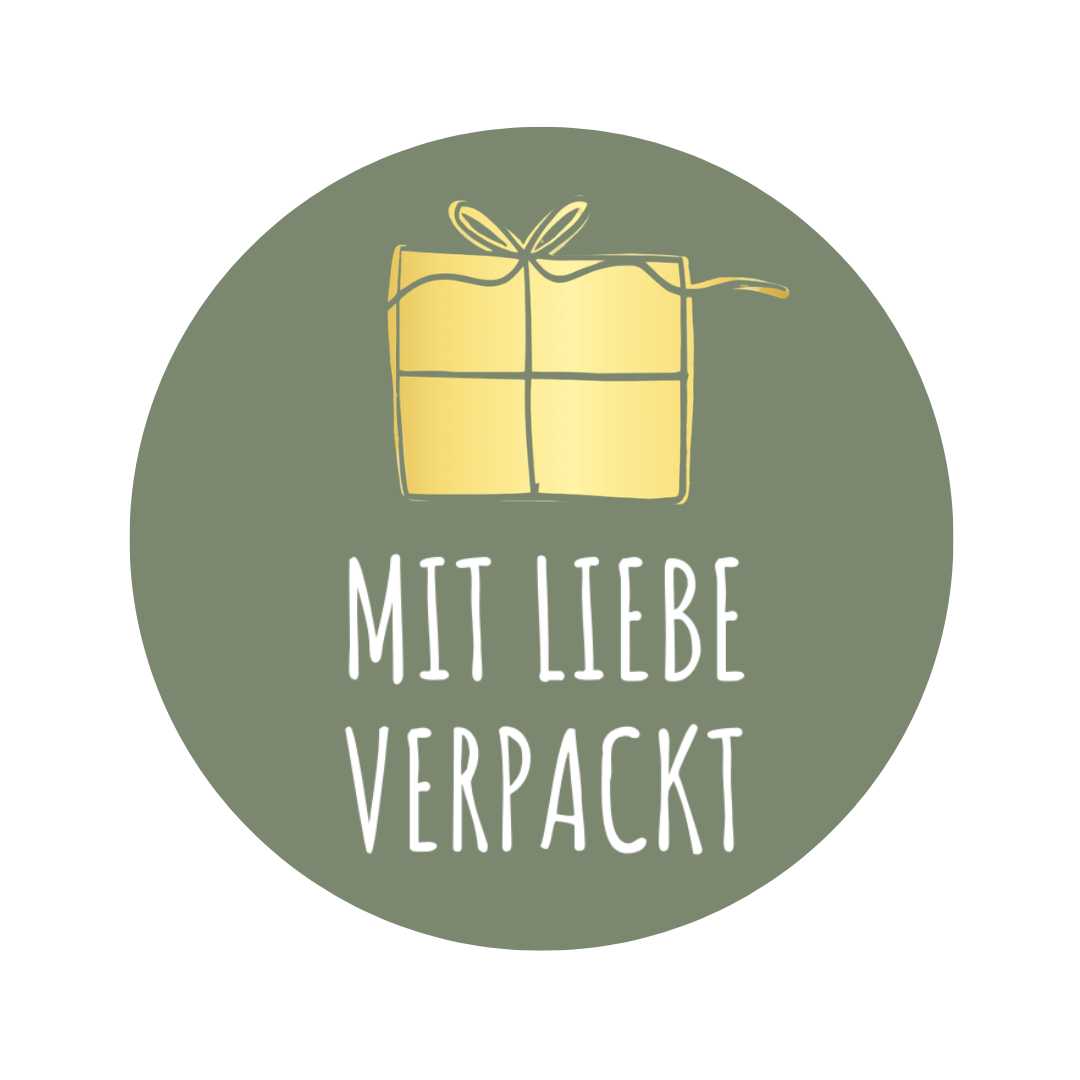 Etiketten – Mit liebe verpackt - Olijf Groen – 250 Stuks