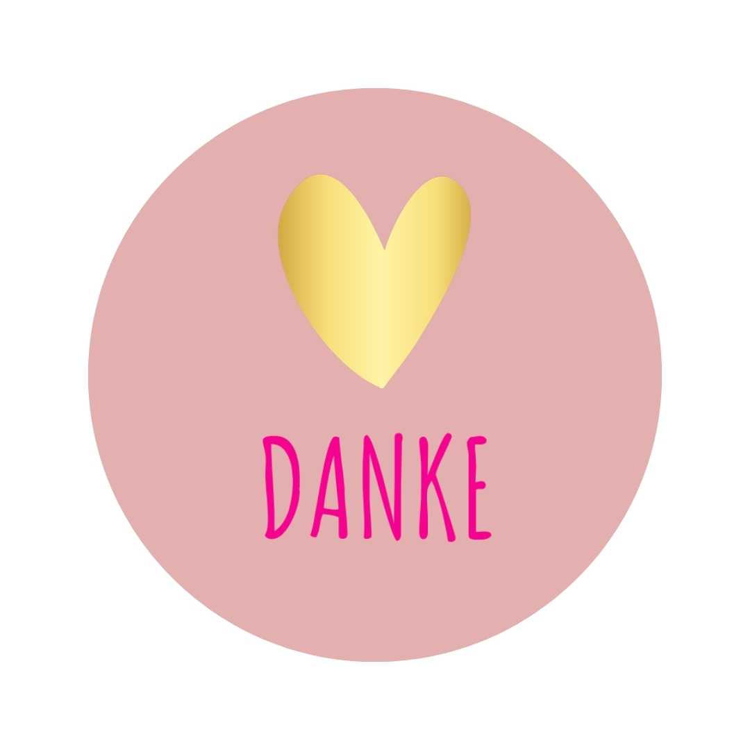 Etiketten – Danke - Poeder Roze – 250 Stuks