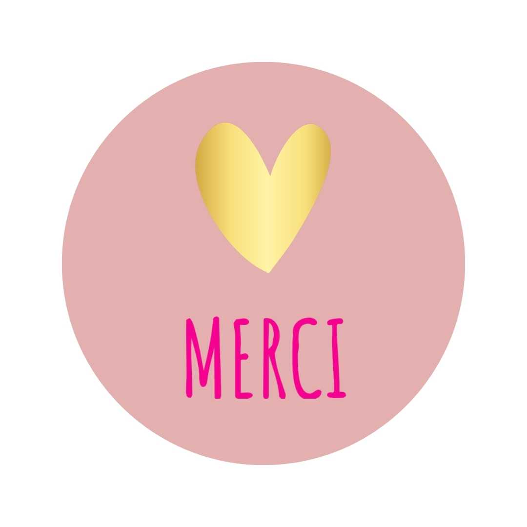 Etiketten – Merci – Poeder Roze – 250 Stuks