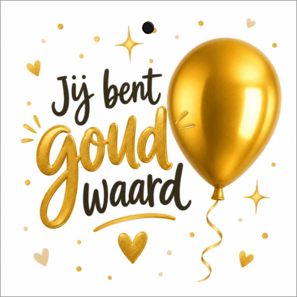 Cadeaukaartje - "Jij bent goud waard" - 20 Stuks