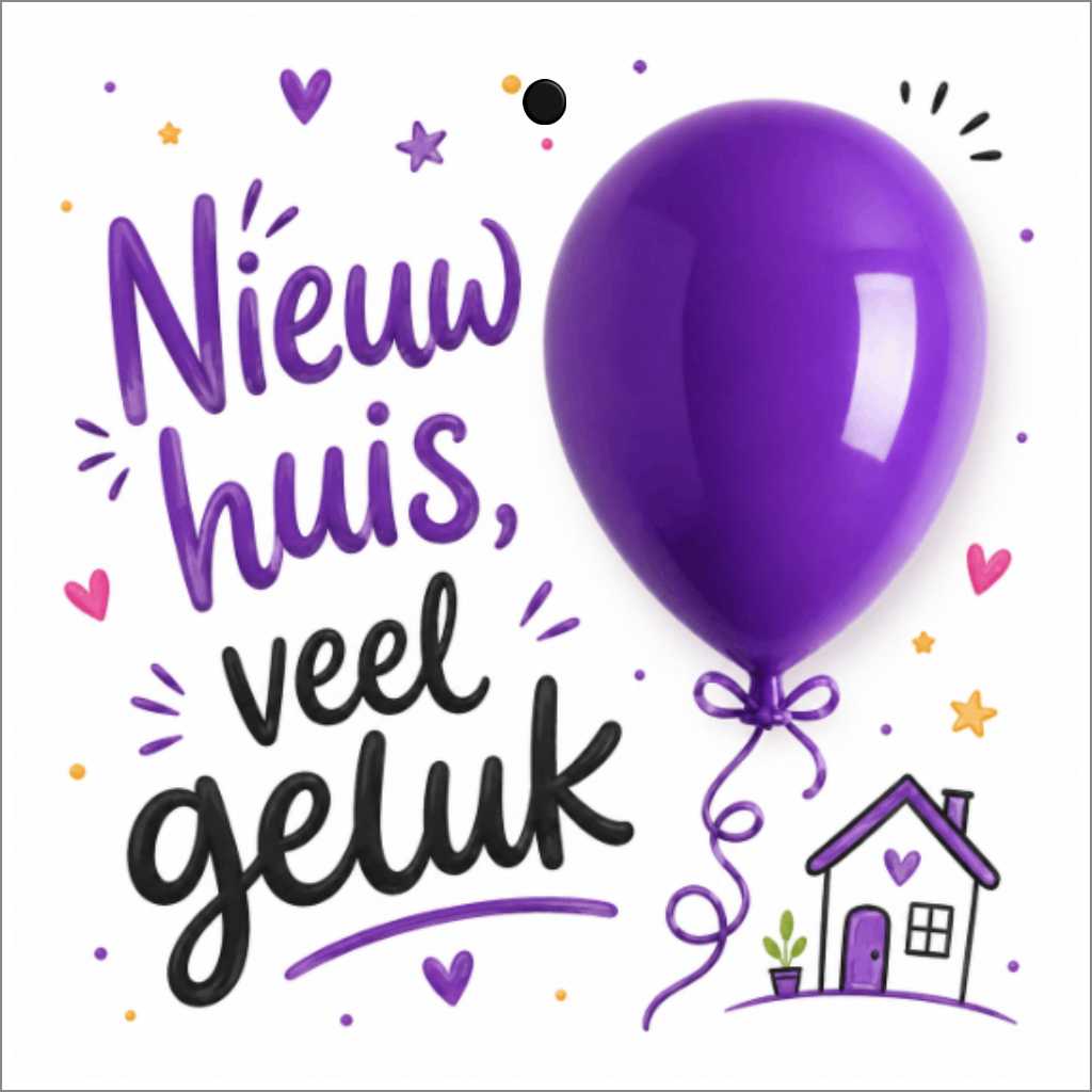 Cadeaukaartje - "Nieuw huis veel geluk" - 20 Stuks