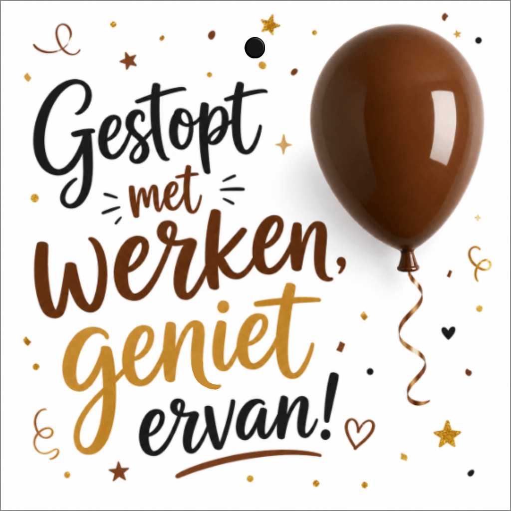 Cadeaukaartje - "Gestop met werken" - 20 Stuks