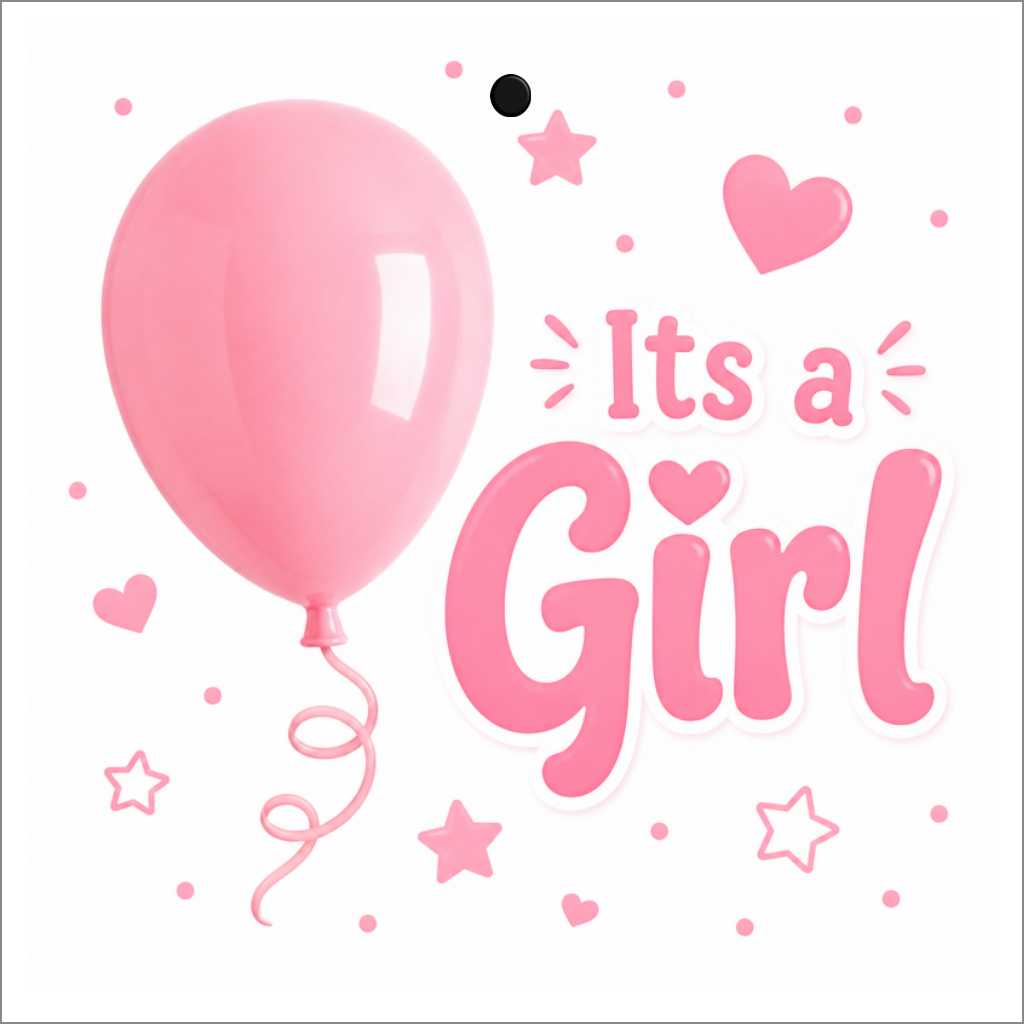 Cadeaukaartje - "It's a girl" - 20 Stuks