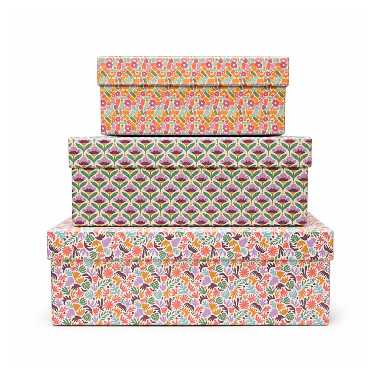 Cadeaudozen set – Floral Retro multicolor – 3 stuks