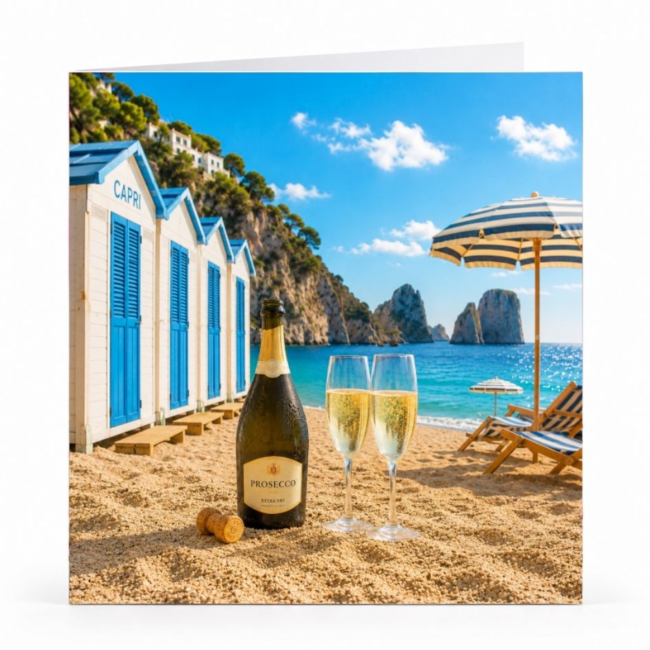 Wenskaart - "Prosecco op Capri" - 8 Stuks