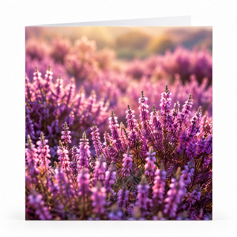 Wenskaart - "Bloeiende heide" - 8 Stuks