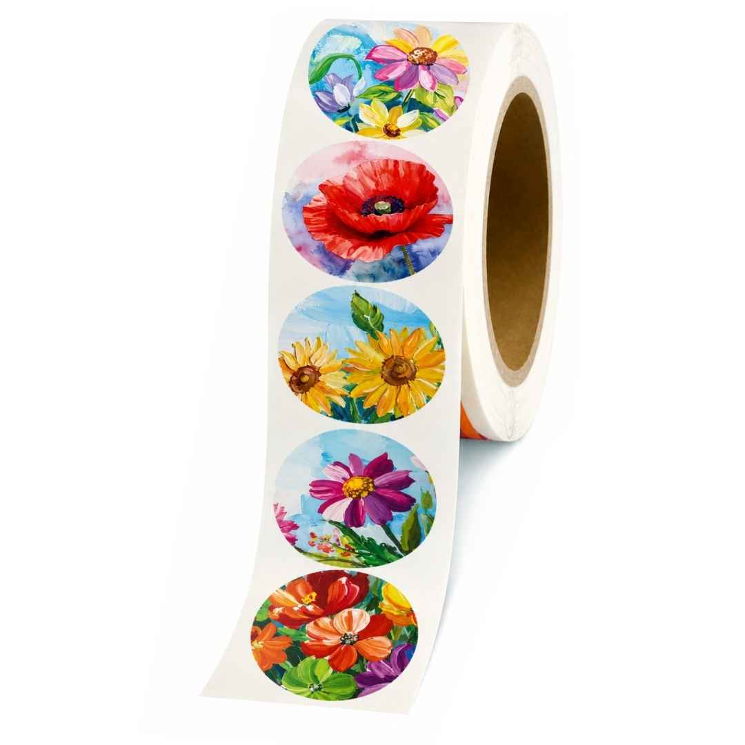 Etiketten - Flower - Mix - 250 Stuks