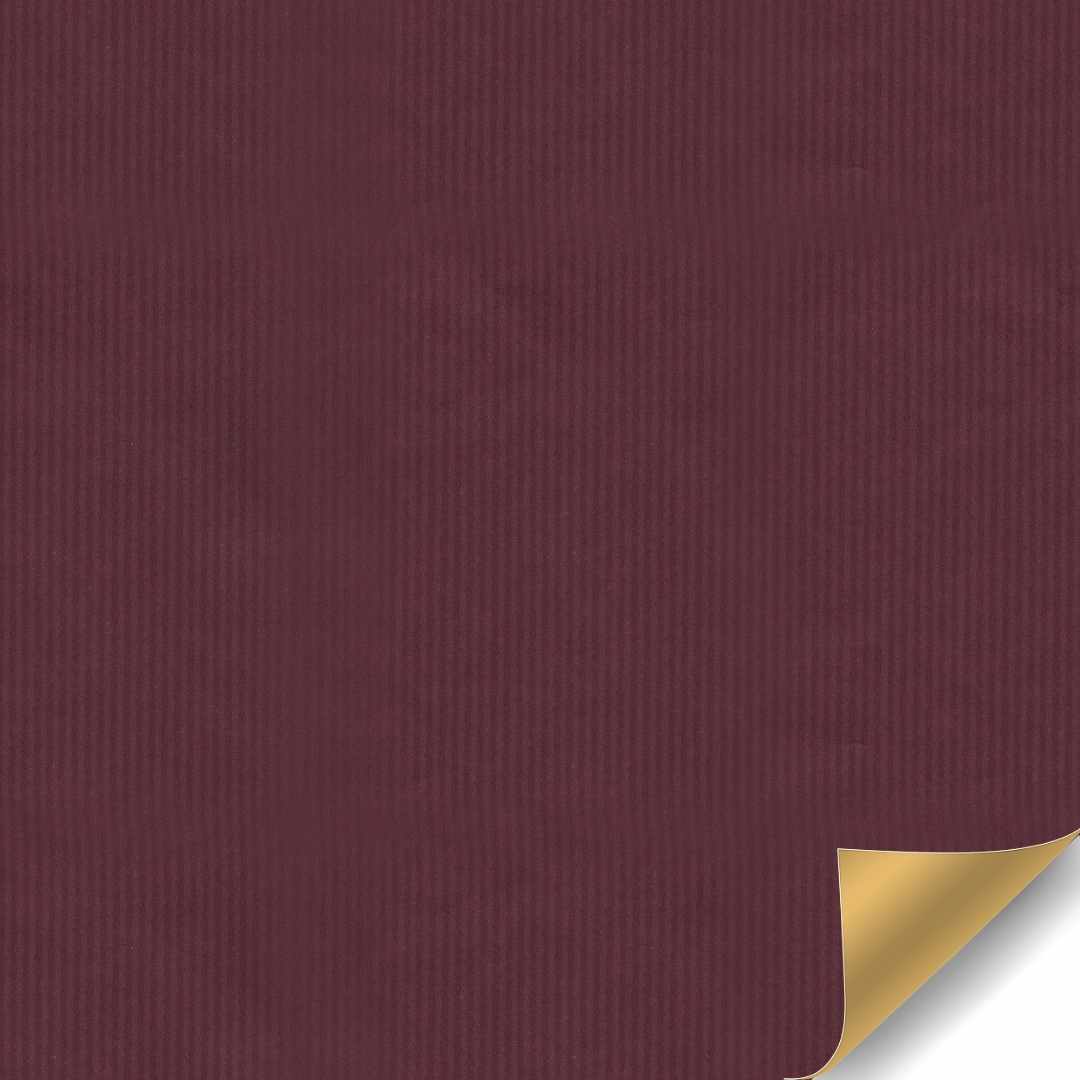 Papierrol - Bordeaux / Goud Kraft - 50cm x 100 meter