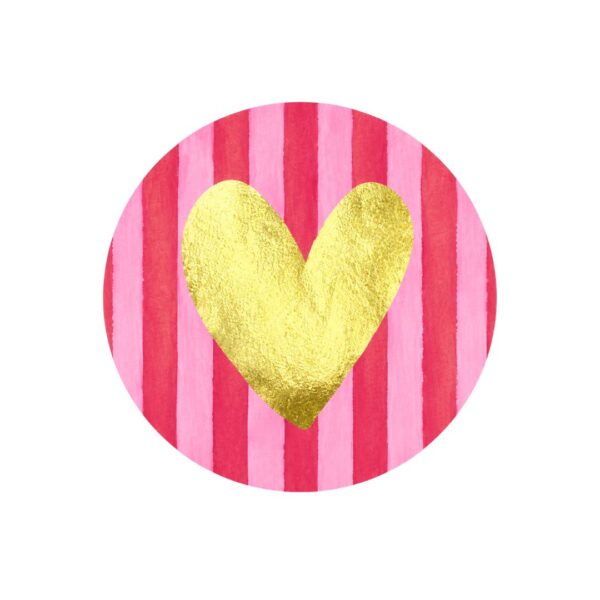 Etiketten – Hartje & Strepen - Roze – 250 Stuks